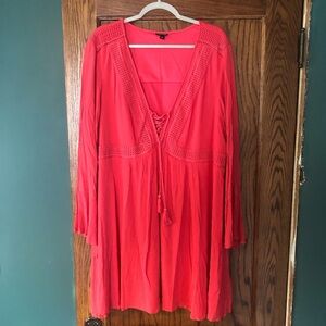 Crotchet Trim Mini Dress